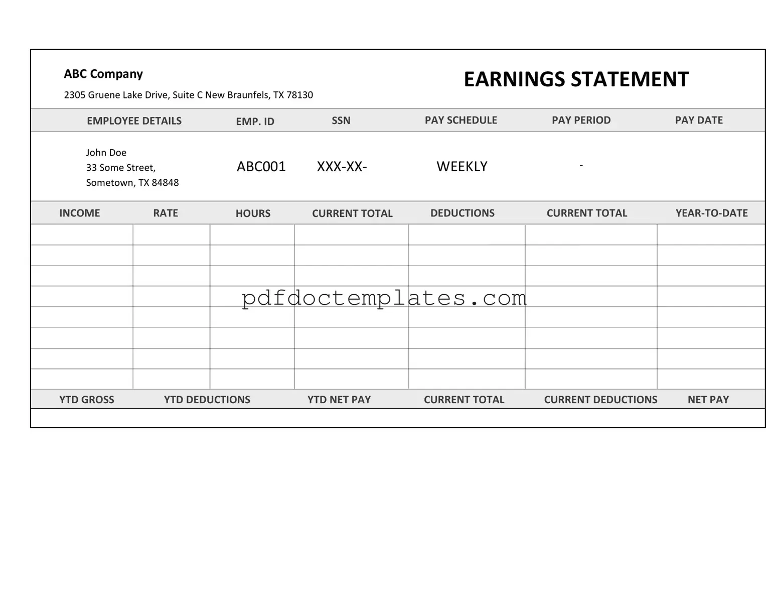 Download Independent Contractor Pay Stub Template