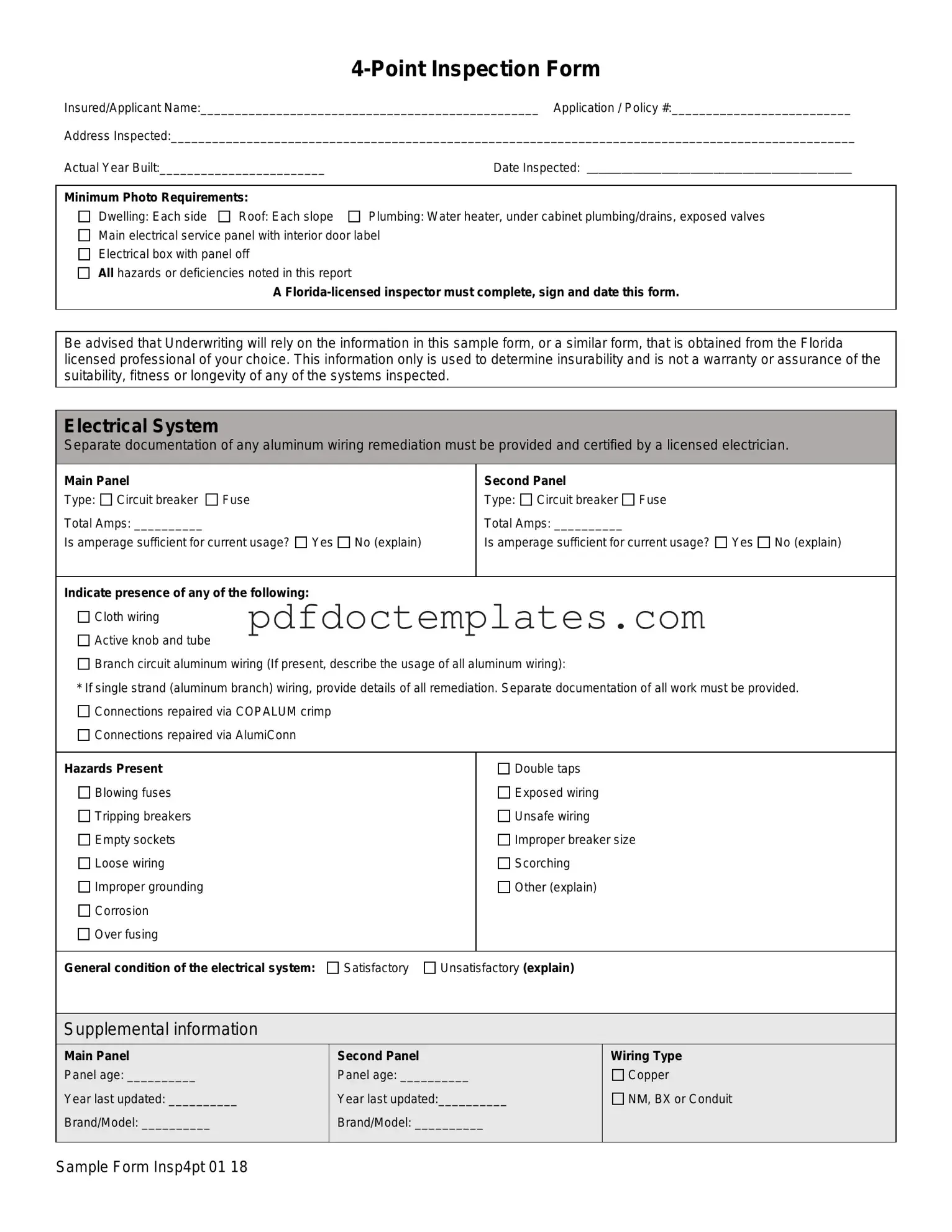 Download 4 Point Inspection Template