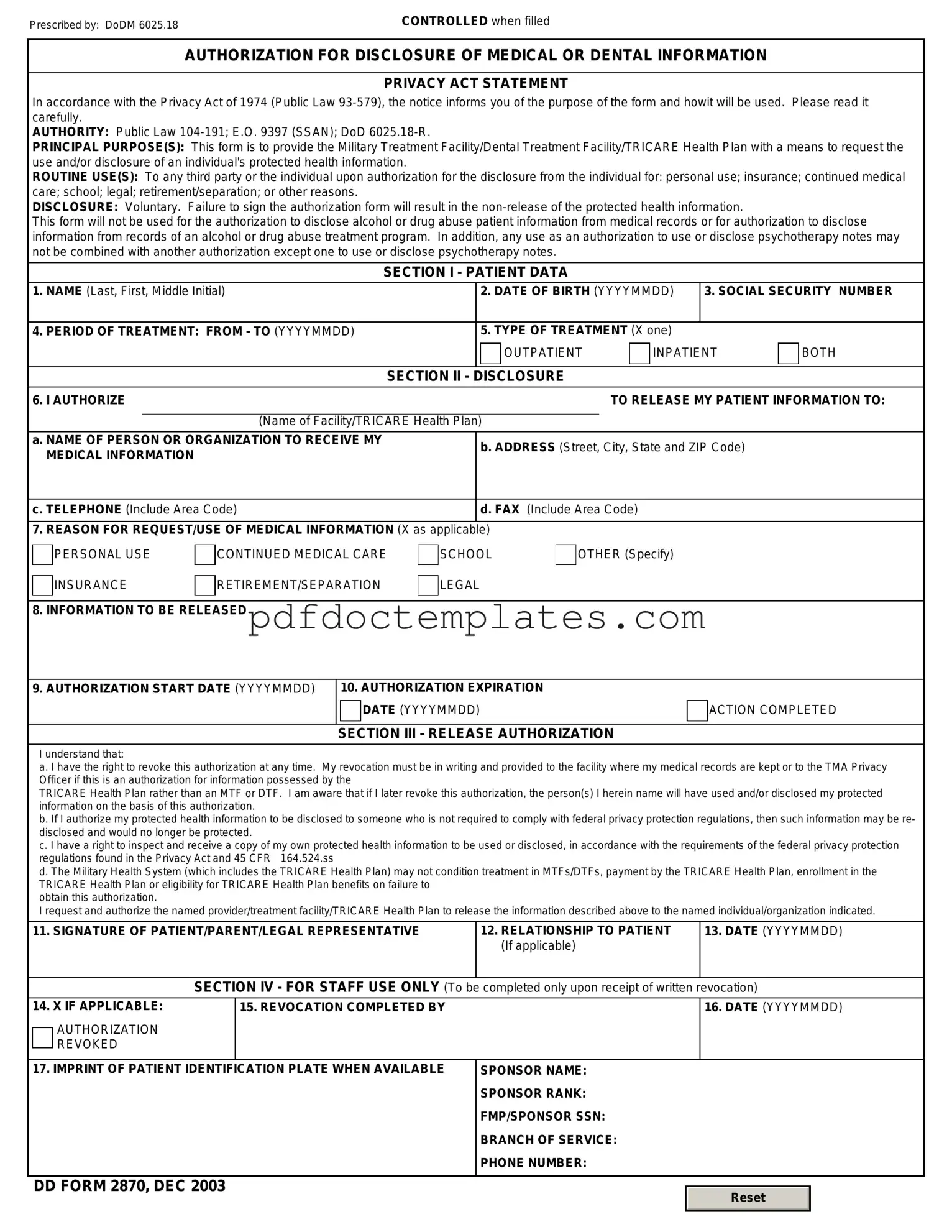 Download DD 2870 Template