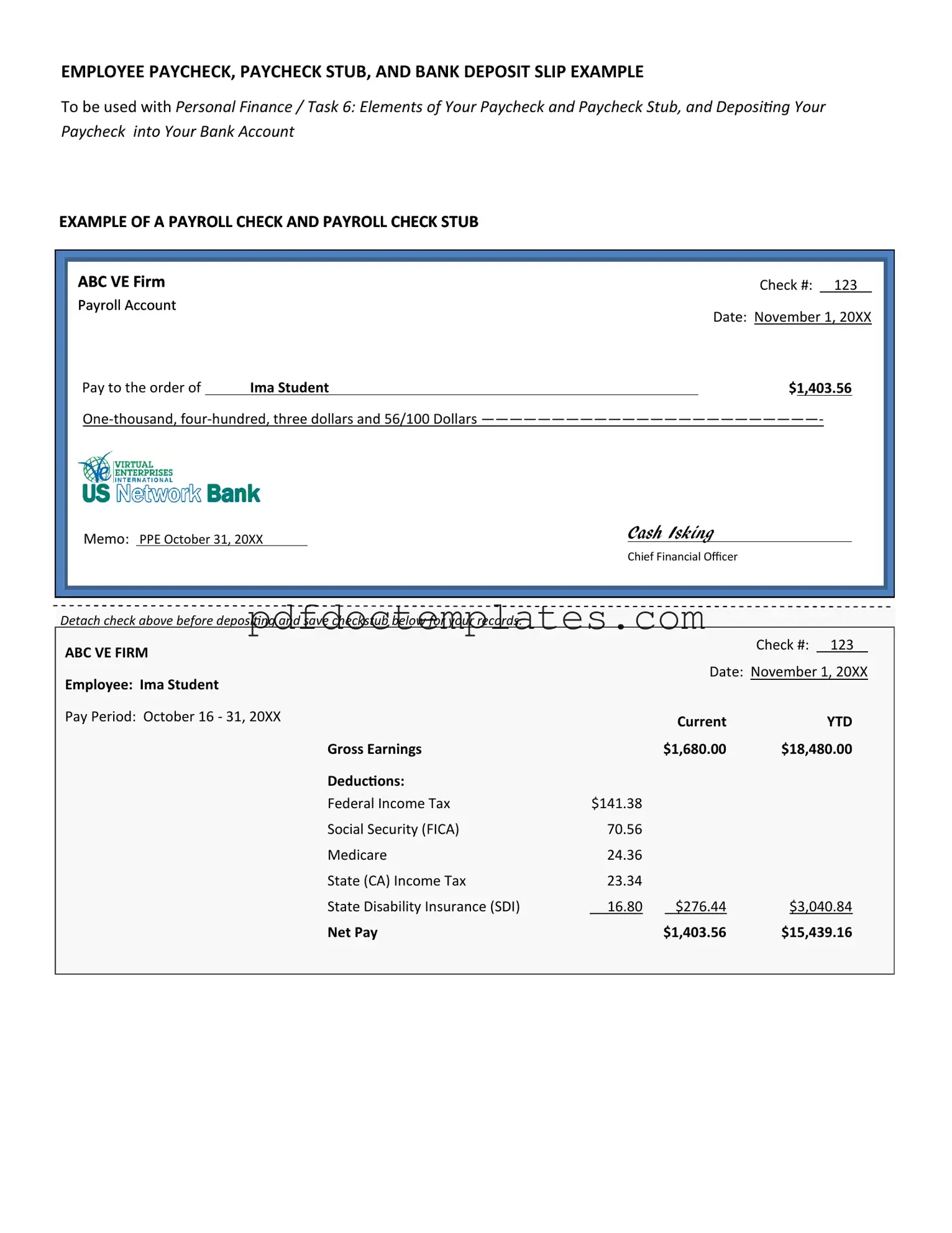 Download Payroll Check Template