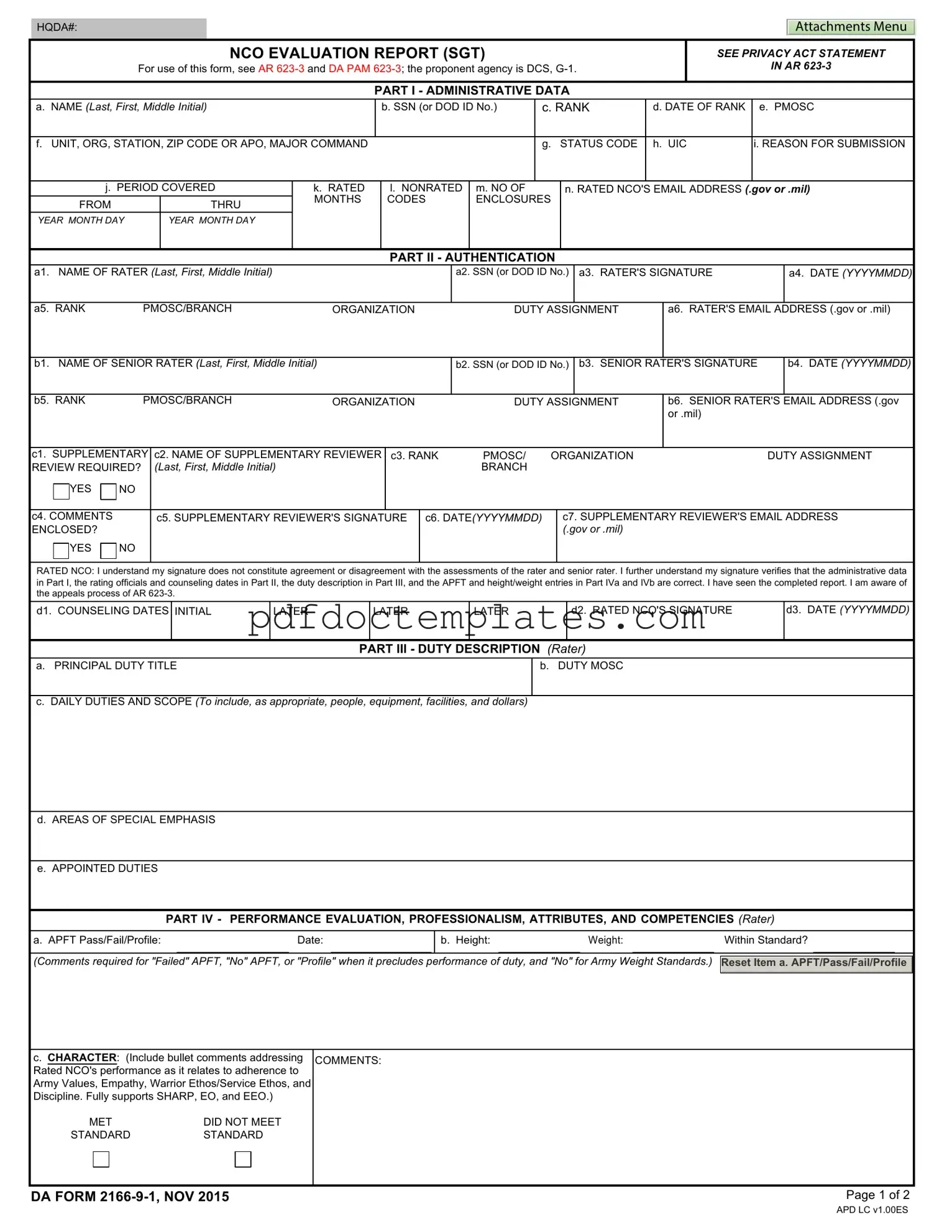 Download Da 2166 9 1 Template