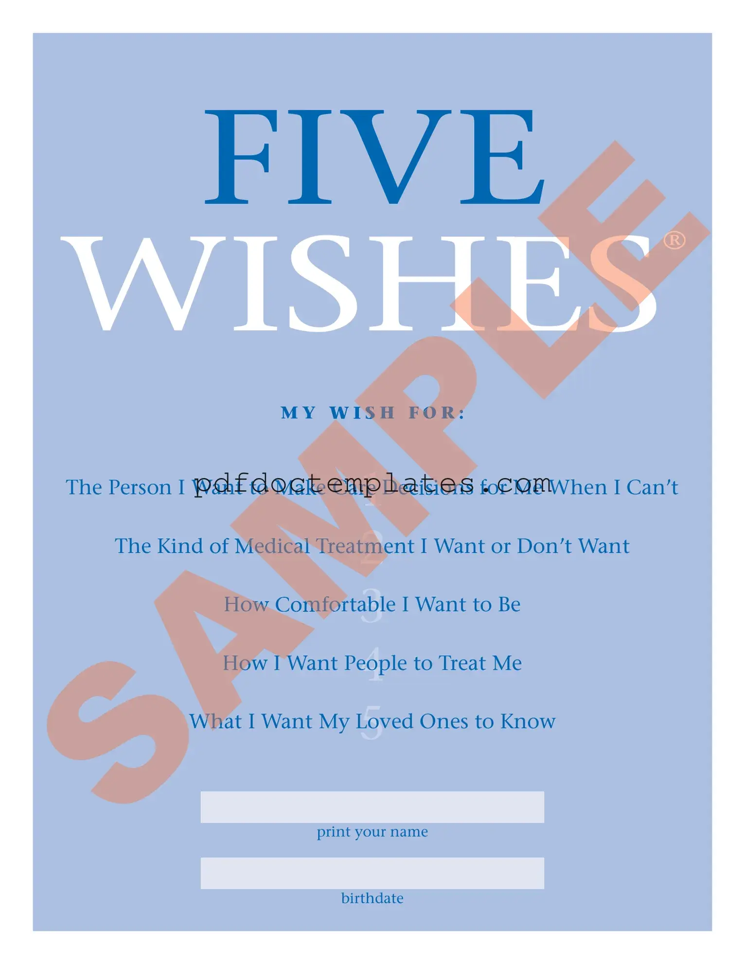 Download 5 Wishes Document Template