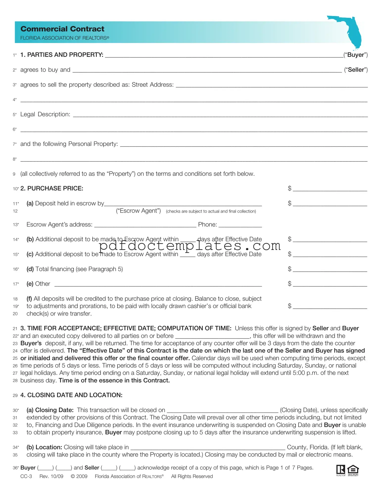 Download Florida Commercial Contract Template