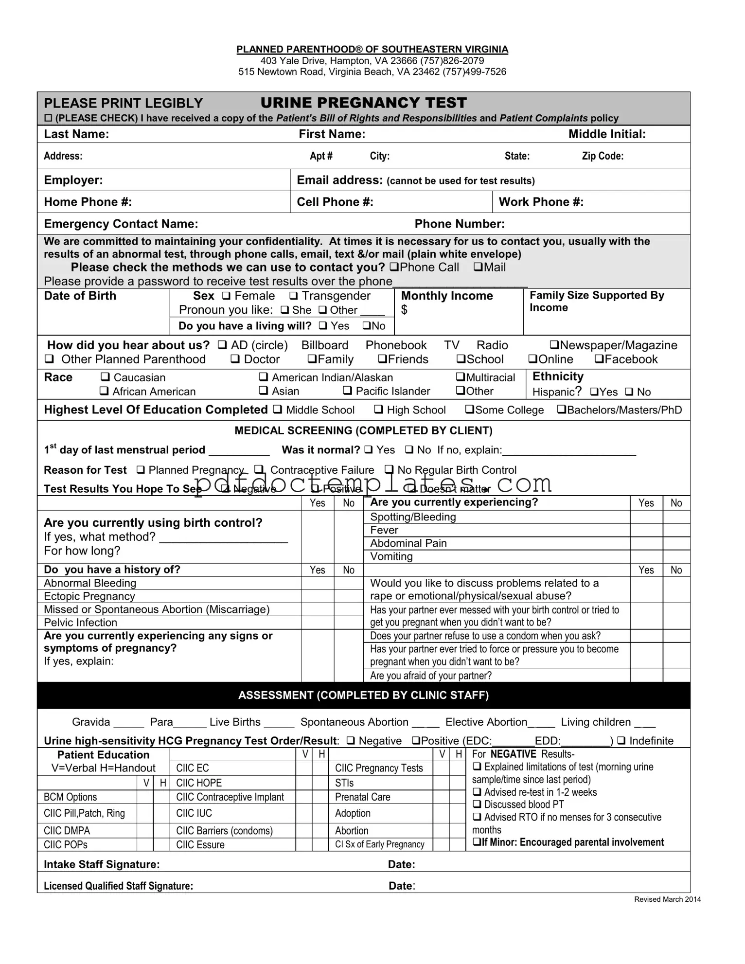 Download Planned Parenthood Proof Template