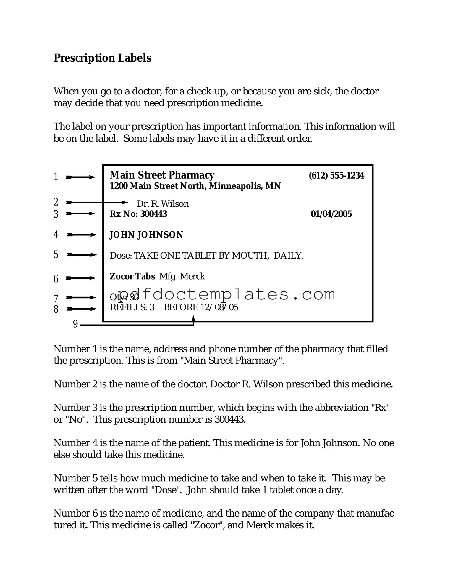 Download Prescription Label Template