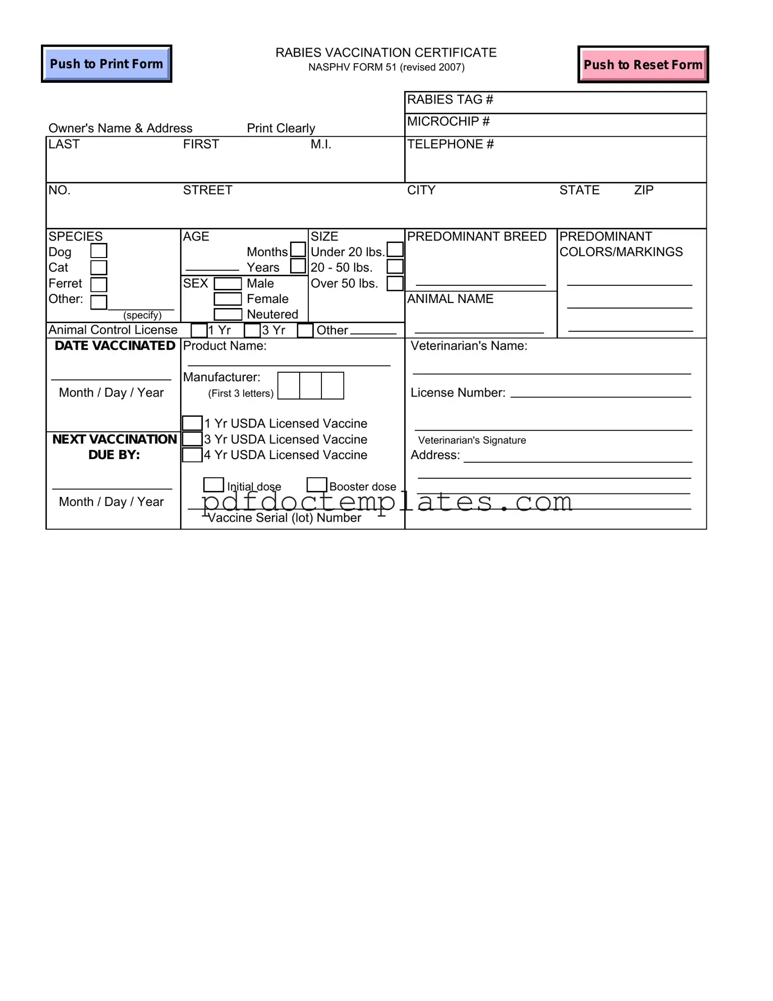 Download Rabies Certificate Template