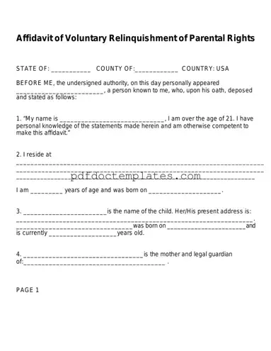 Download Affidavit Parental Rights Template