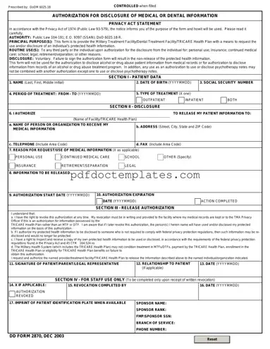 Download DD 2870 Template