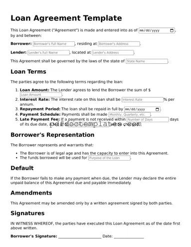 Printable Loan Agreement Template