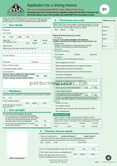 Download D1 Dvla Template