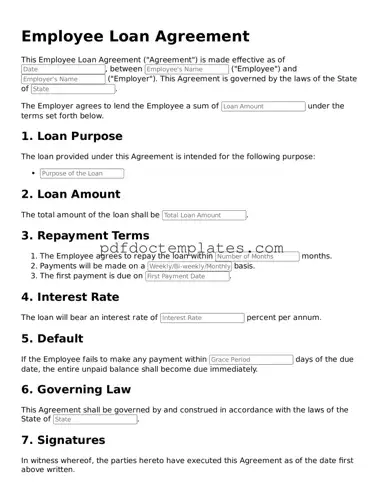 Printable Employee Loan Agreement Template