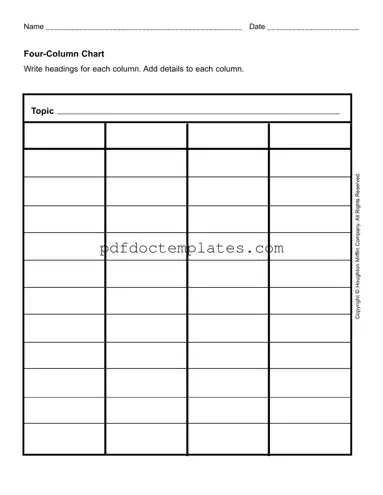 Download Four Column Chart Template
