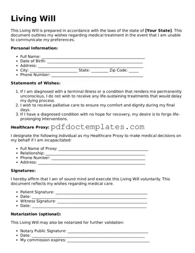 Printable Living Will Template