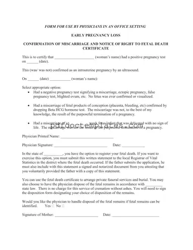 Download Miscarriage Discharge Paper Template