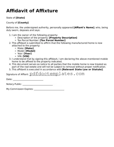 Printable Affidavit of Affixture Template