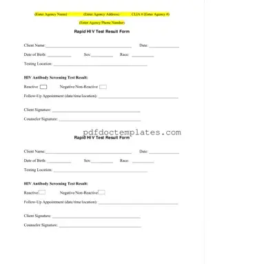Download Negative Hiv Test Template