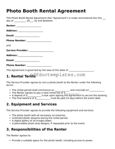 Printable Photo Booth Rental Agreement Template