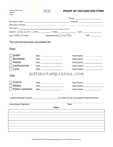 Download Proof Of Vaccination Dog Template
