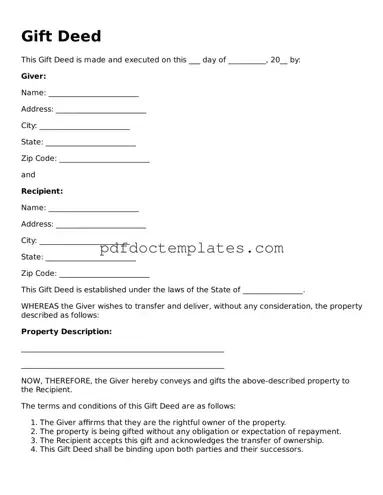 Printable Gift Deed Template