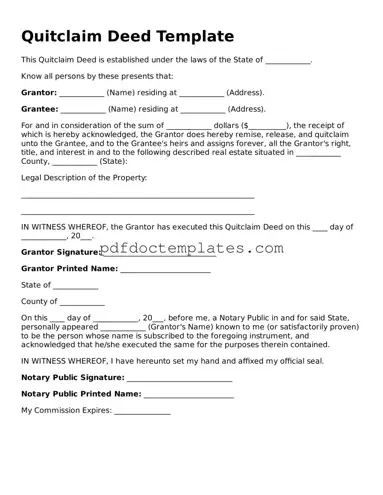 Printable Quitclaim Deed Template
