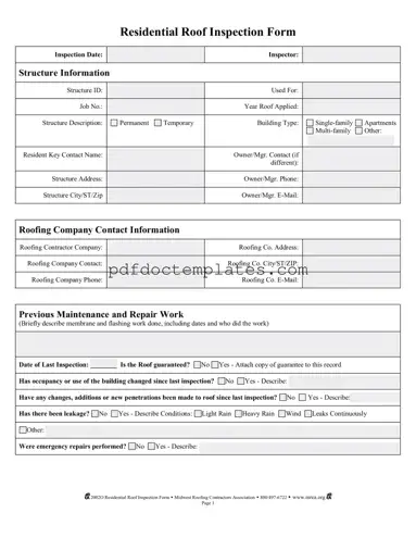 Download Roof Inspection Template