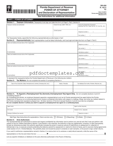 Download Tax POA dr 835 Template