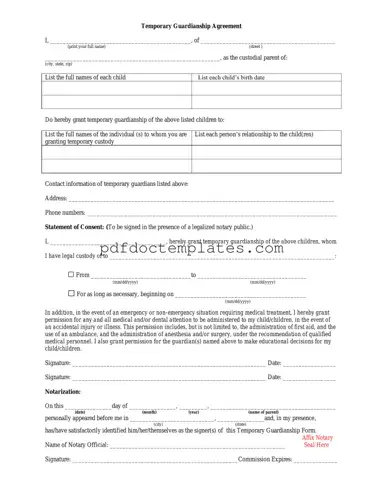Download Temporary Custody Template