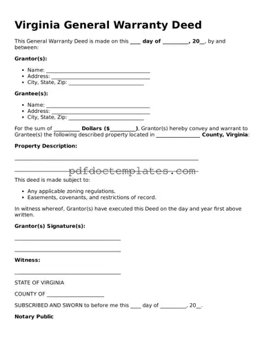 Blank  Deed Document for Virginia