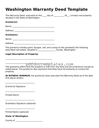 Blank  Deed Document for Washington