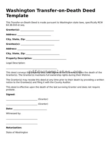 Blank  Transfer-on-Death Deed Document for Washington