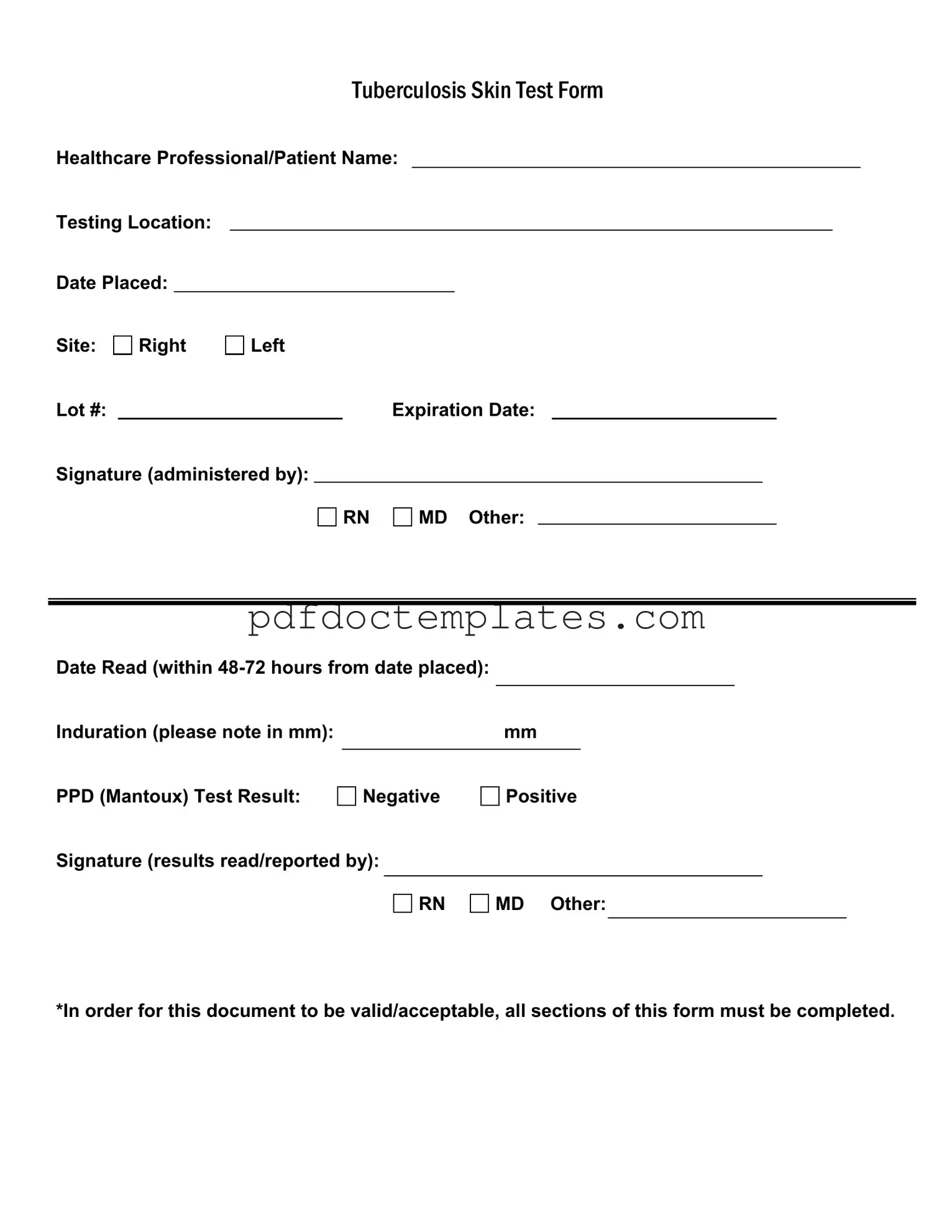 Download Tb Test Template