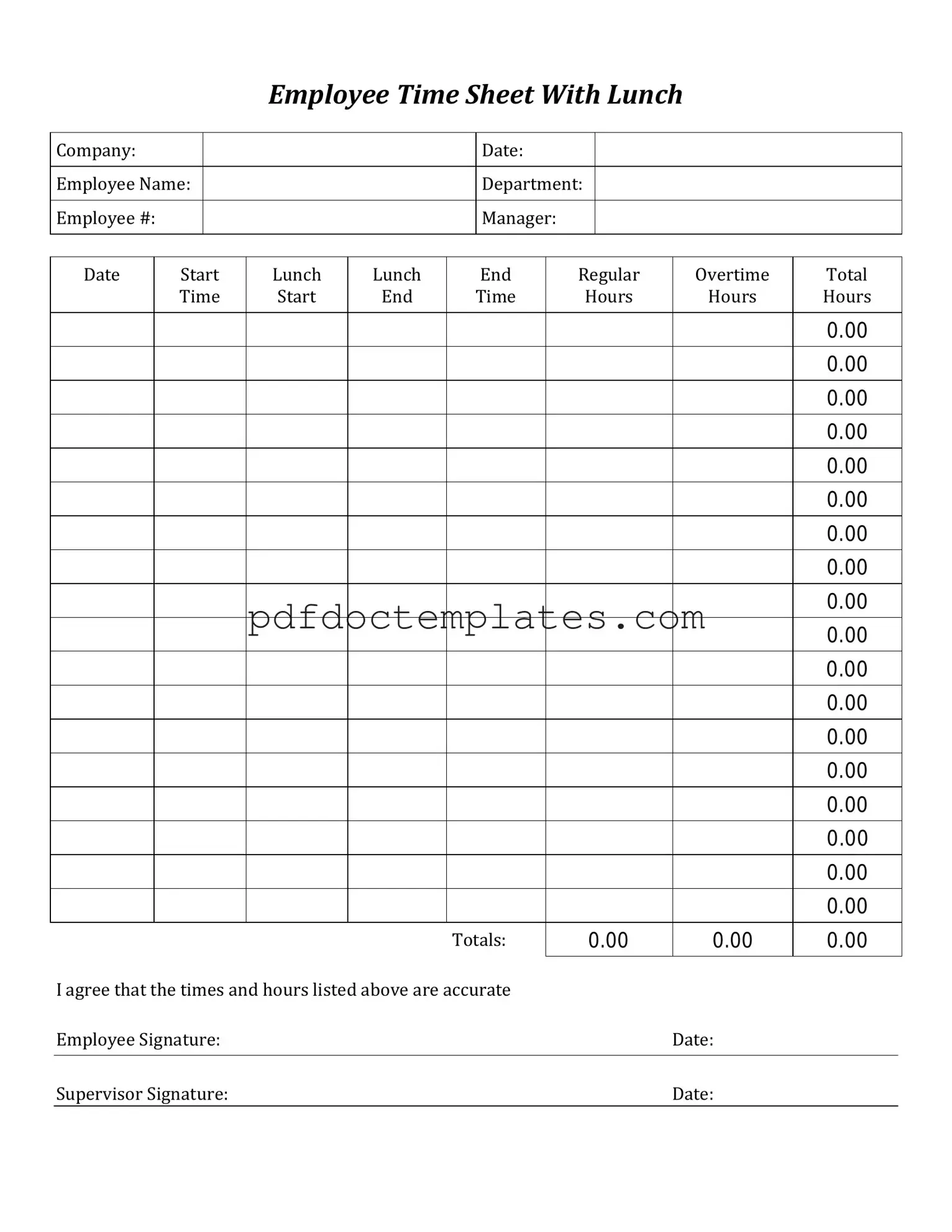 Download Time Card Template